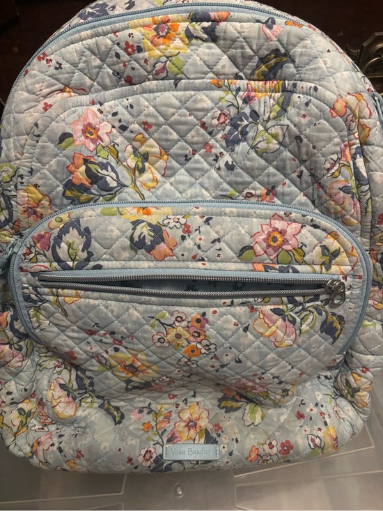 Vera Bradley Handbags - Vera Bradley Light Blue Quilted Floral Backpack